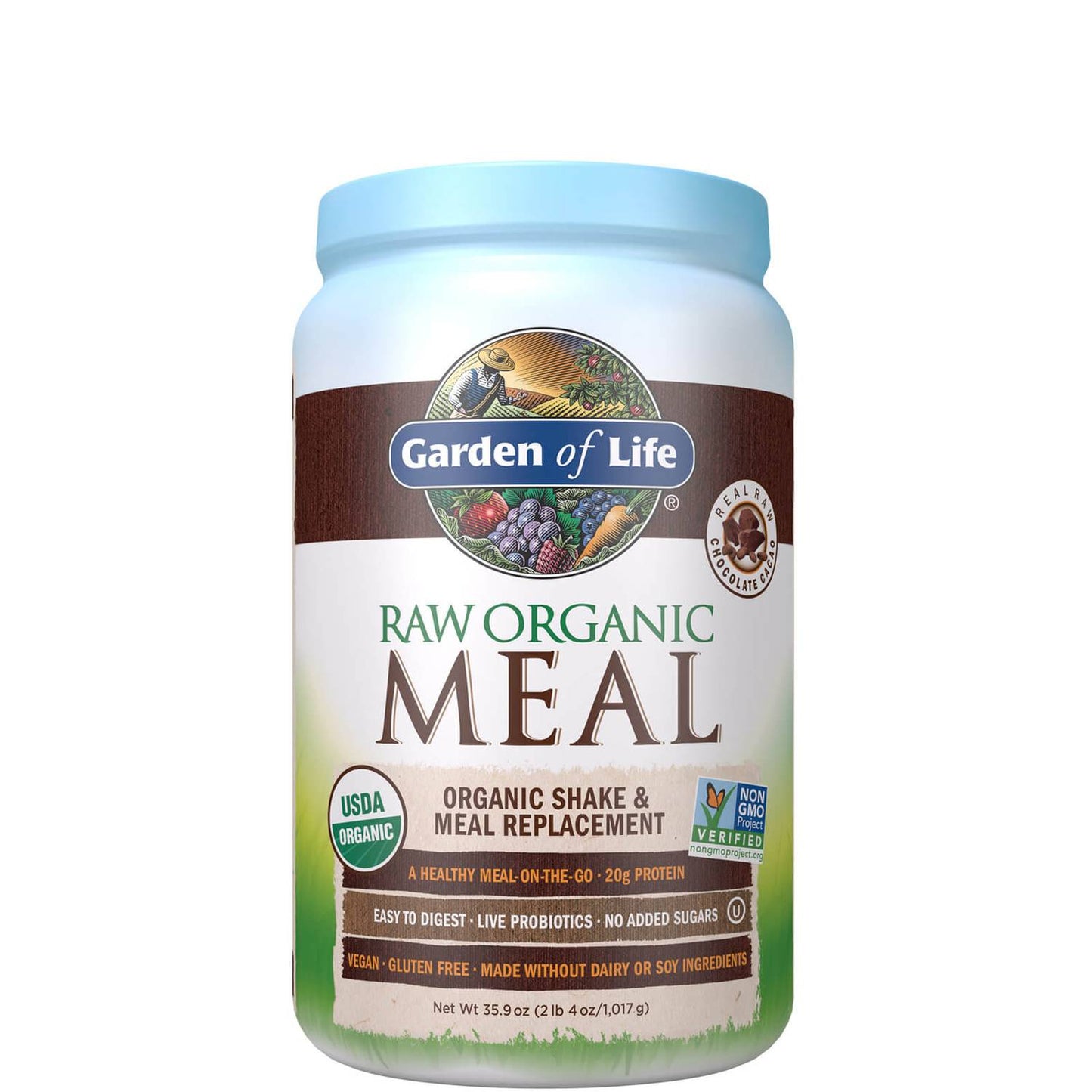 Raw Organic Vegan All-In-One Meal Replacement - Chocolate - 1017g